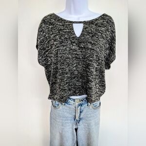 American Eagle Outfitters Black and White Knit Blouse